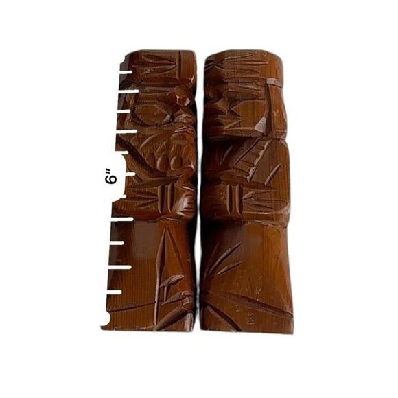 AINU Wood Statue Japanese Doll Folk Hokkaido Figure Hand Carved size 7 inches - Picture 9 of 10